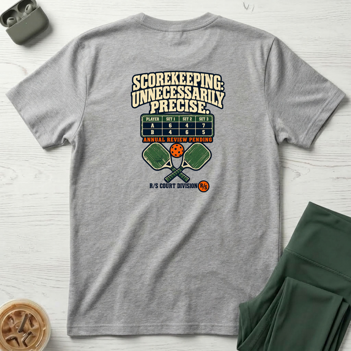 Court Division - Scorekeeping - Unnecessarily precise T-Shirt — Funny Retro Casual Tee