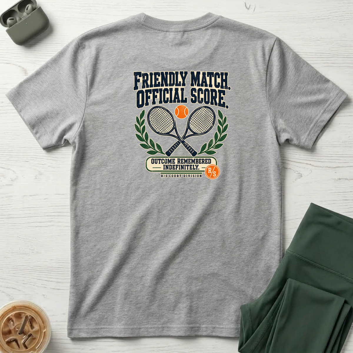 Court Division - Pickle ball - Friendly match -  Official Score T-Shirt — Funny Retro Casual Tee