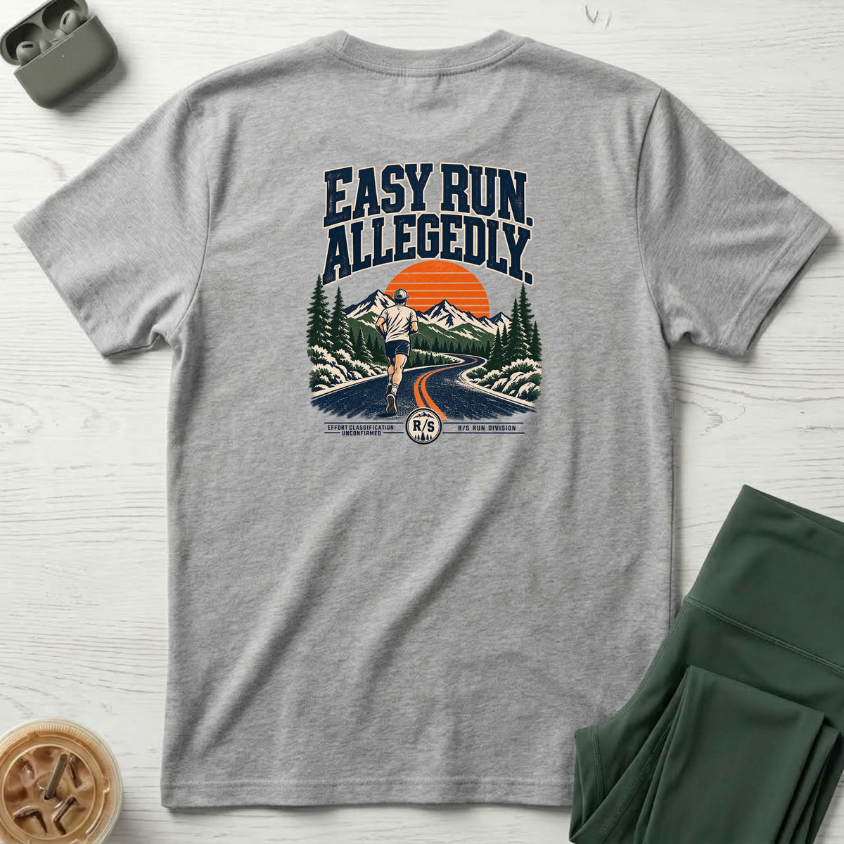 Run Division - Easy run. Allegedly T-Shirt — Funny Retro Casual Tee