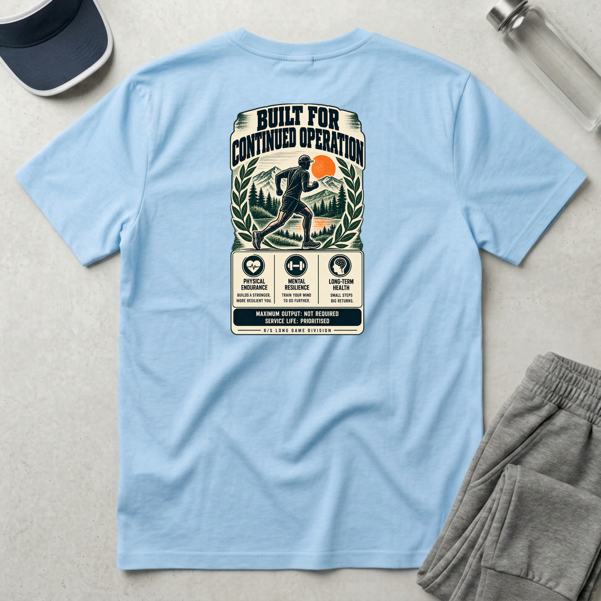 Run Division - Built for continued operation T-Shirt — Funny Retro Casual Tee