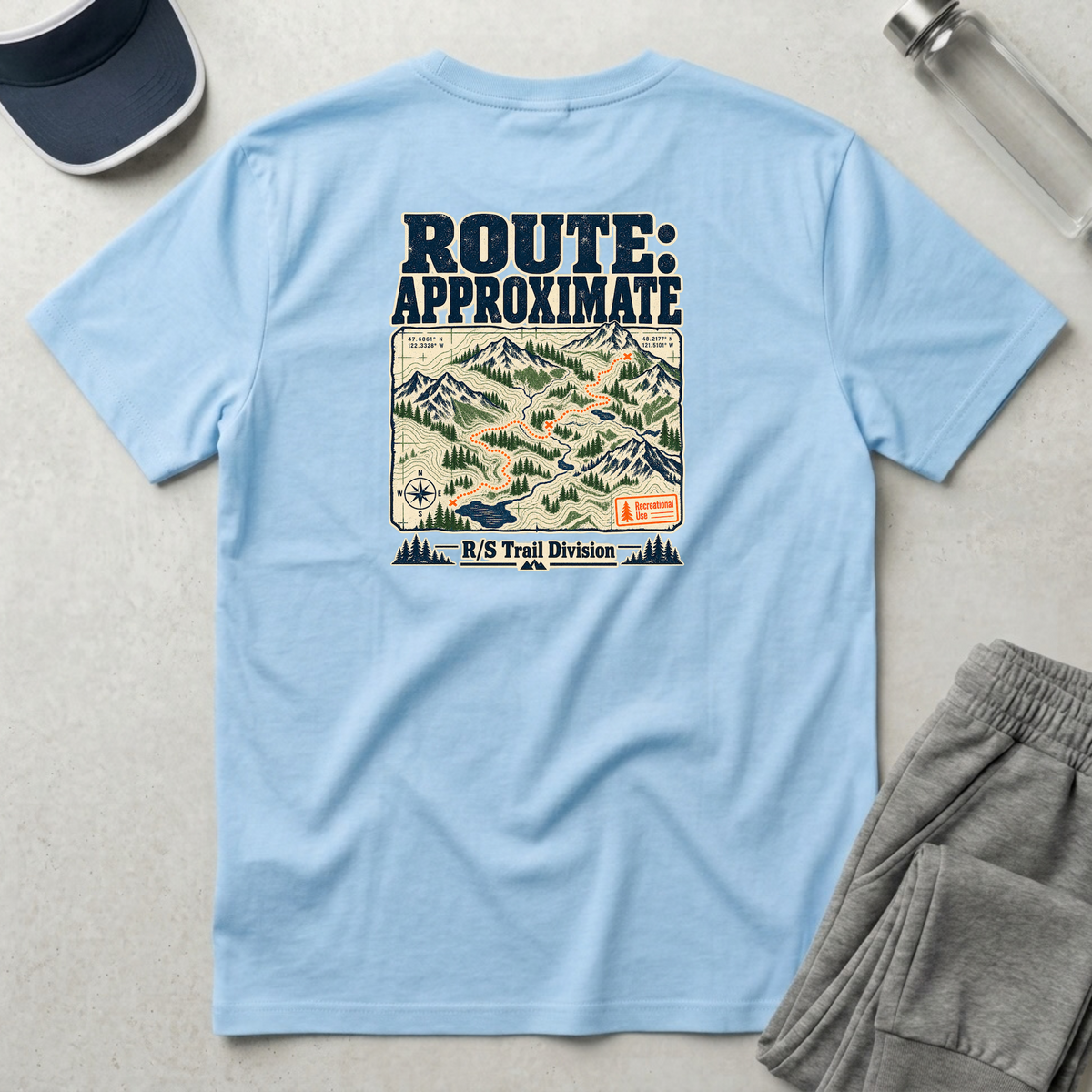 Trail Division - Route: Approximate T-Shirt — Funny Retro Casual Tee
