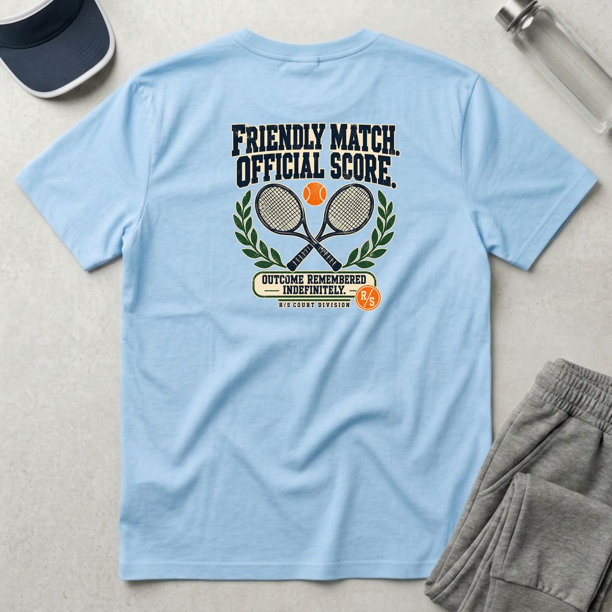 Court Division - Pickle ball - Friendly match -  Official Score T-Shirt — Funny Retro Casual Tee