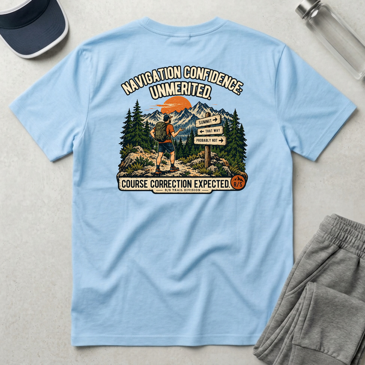 Trail Division - Navigation Confidence - Unmerited T-Shirt — Funny Retro Casual Tee
