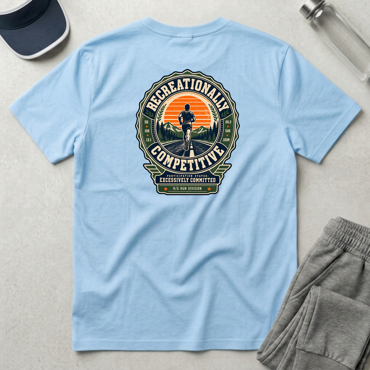 Run Division - Recreationally Competitive T-Shirt — Funny Retro Casual Tee