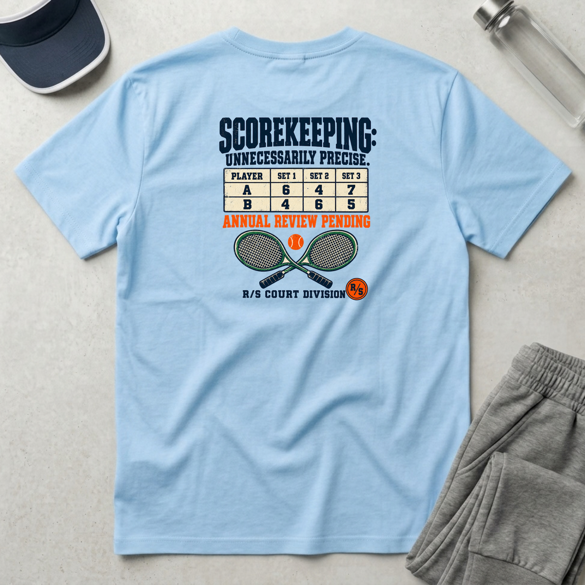 Court Division - Pickle ball - Scorekeeping - Unnecessarily precise T-Shirt — Funny Retro Casual Tee