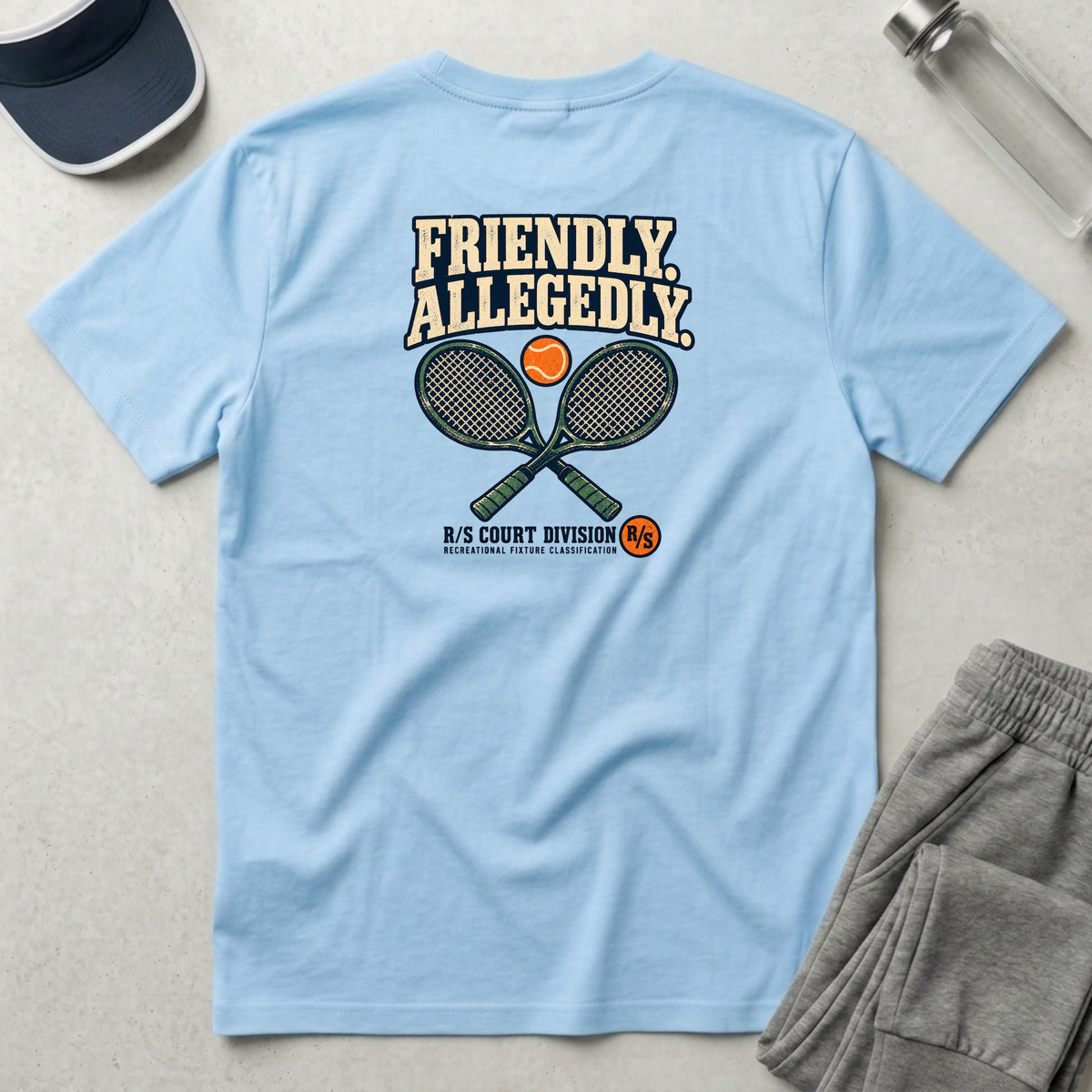 Court Division - Pickle ball - Friendly - Allegedly T-Shirt — Funny Retro Casual Tee