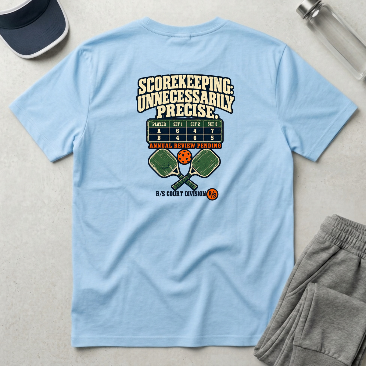 Court Division - Scorekeeping - Unnecessarily precise T-Shirt — Funny Retro Casual Tee