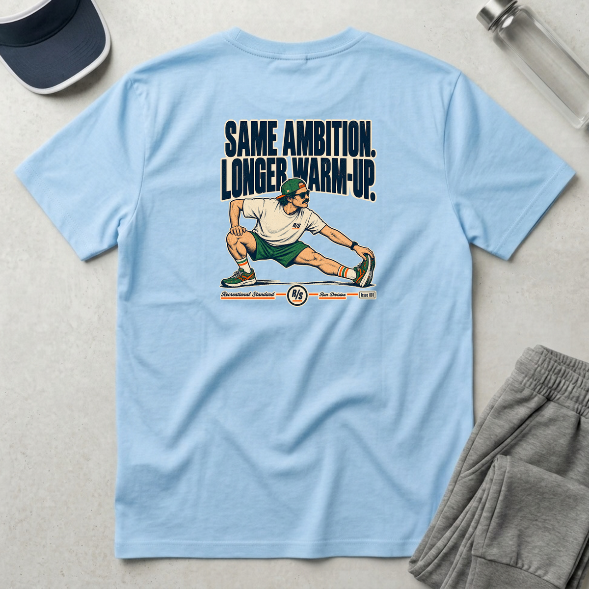 Run Division - Same ambition - Longer warm-up T-Shirt — Funny Retro Casual Tee
