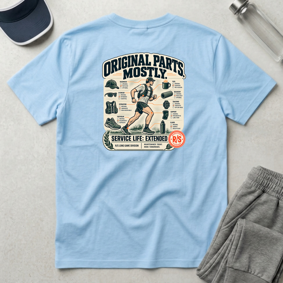 Run Division - Original parts - mostly T-Shirt — Funny Retro Casual Tee