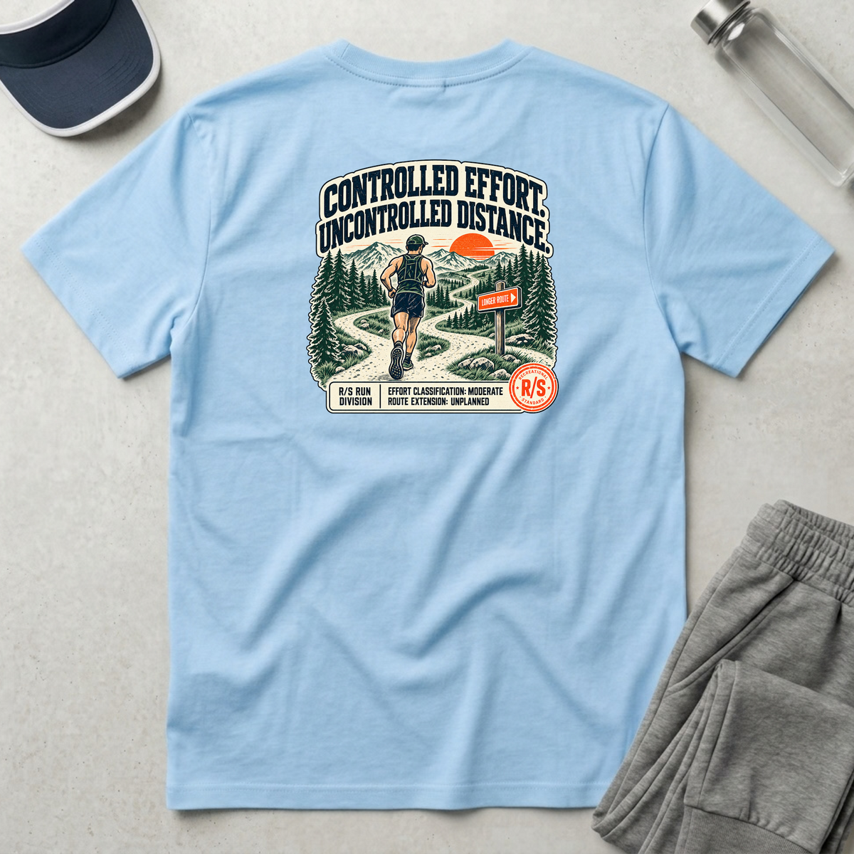 Run Division - Controlled effort - Uncontrolled distance T-Shirt — Funny Retro Casual Tee