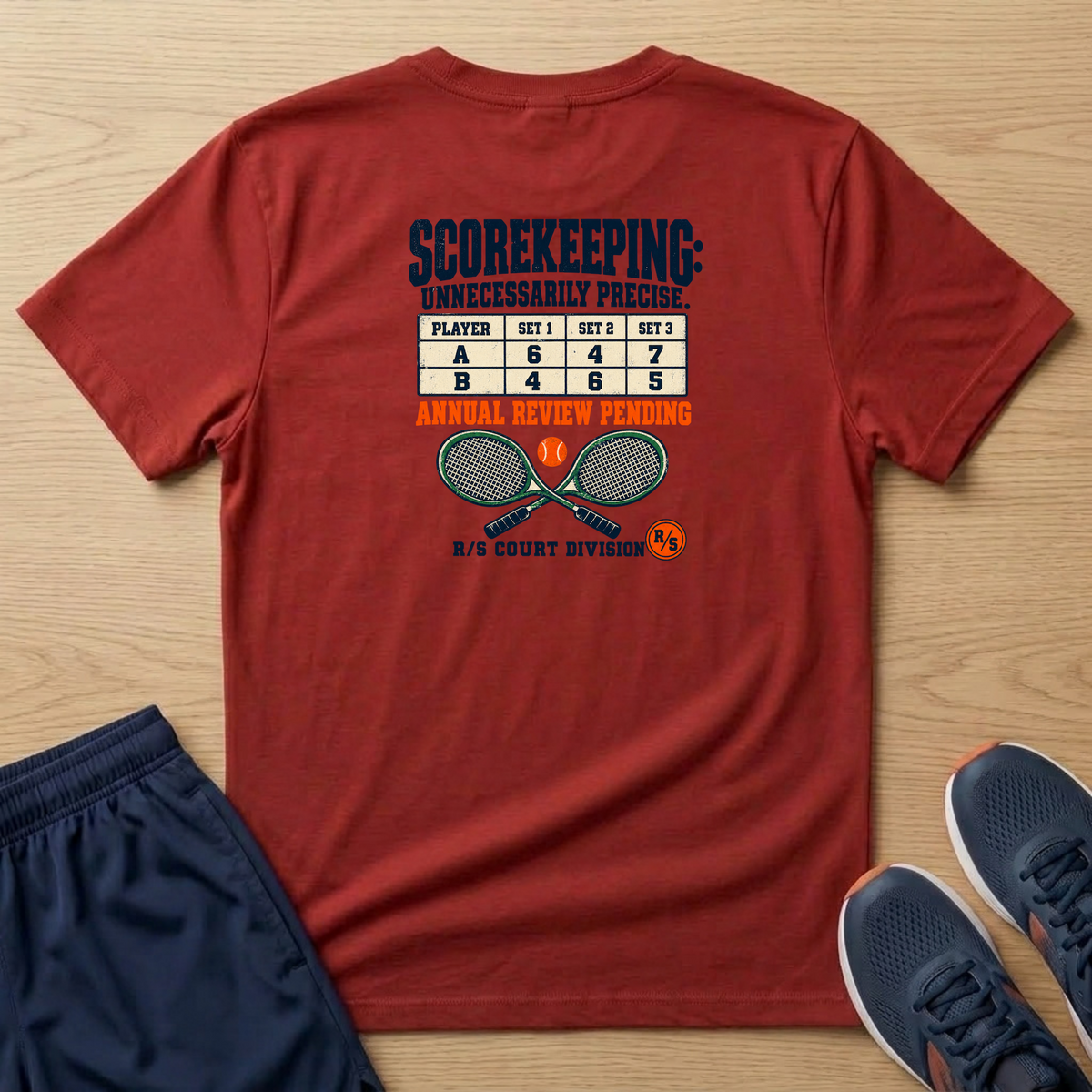 Court Division - Pickle ball - Scorekeeping - Unnecessarily precise T-Shirt — Funny Retro Casual Tee