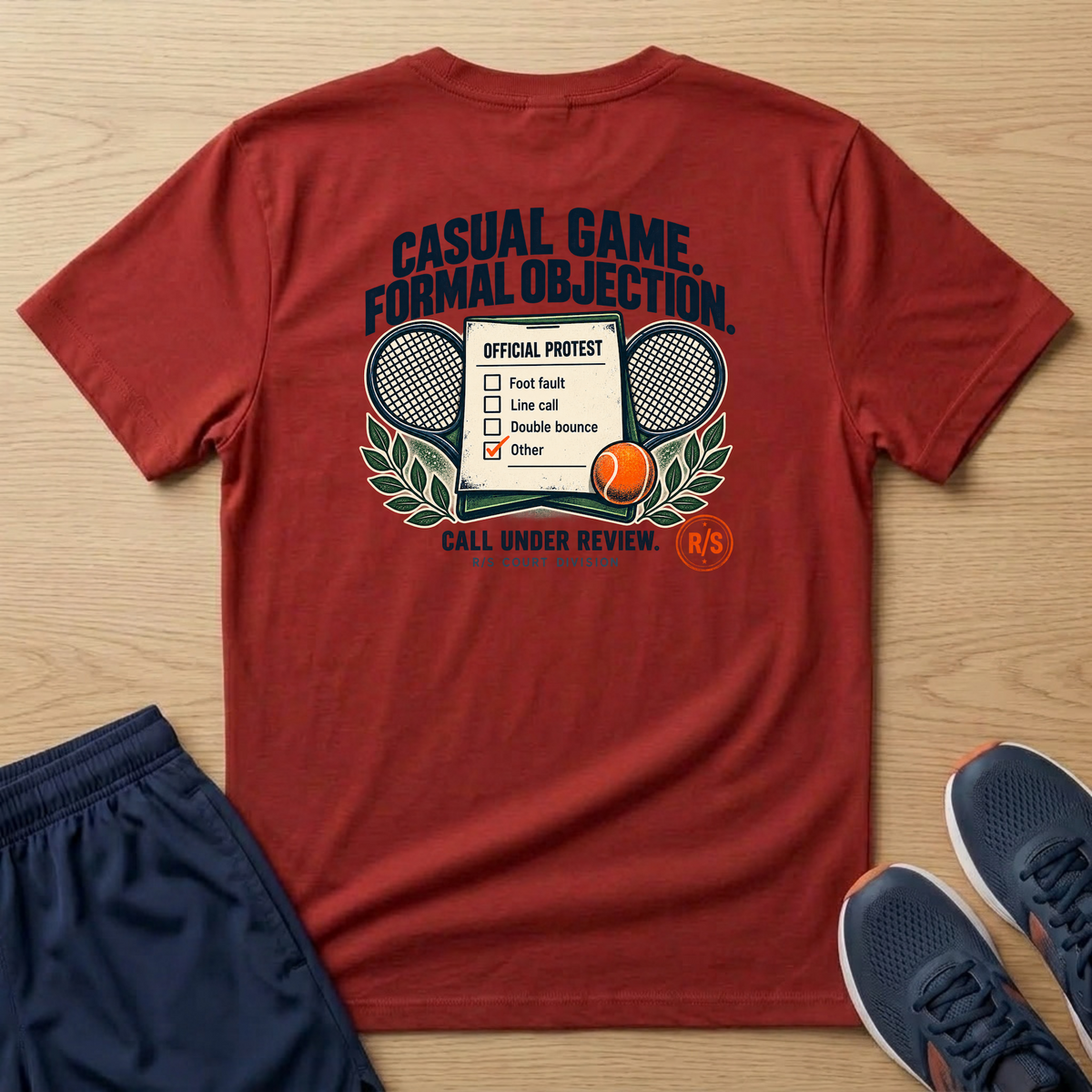 Court Division - Pickle ball - Casual game. Friendly objection T-Shirt — Funny Retro Casual Tee