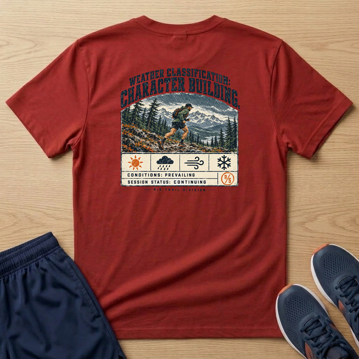 Trail Division - Weather classification - Character building T-Shirt — Funny Retro Casual Tee