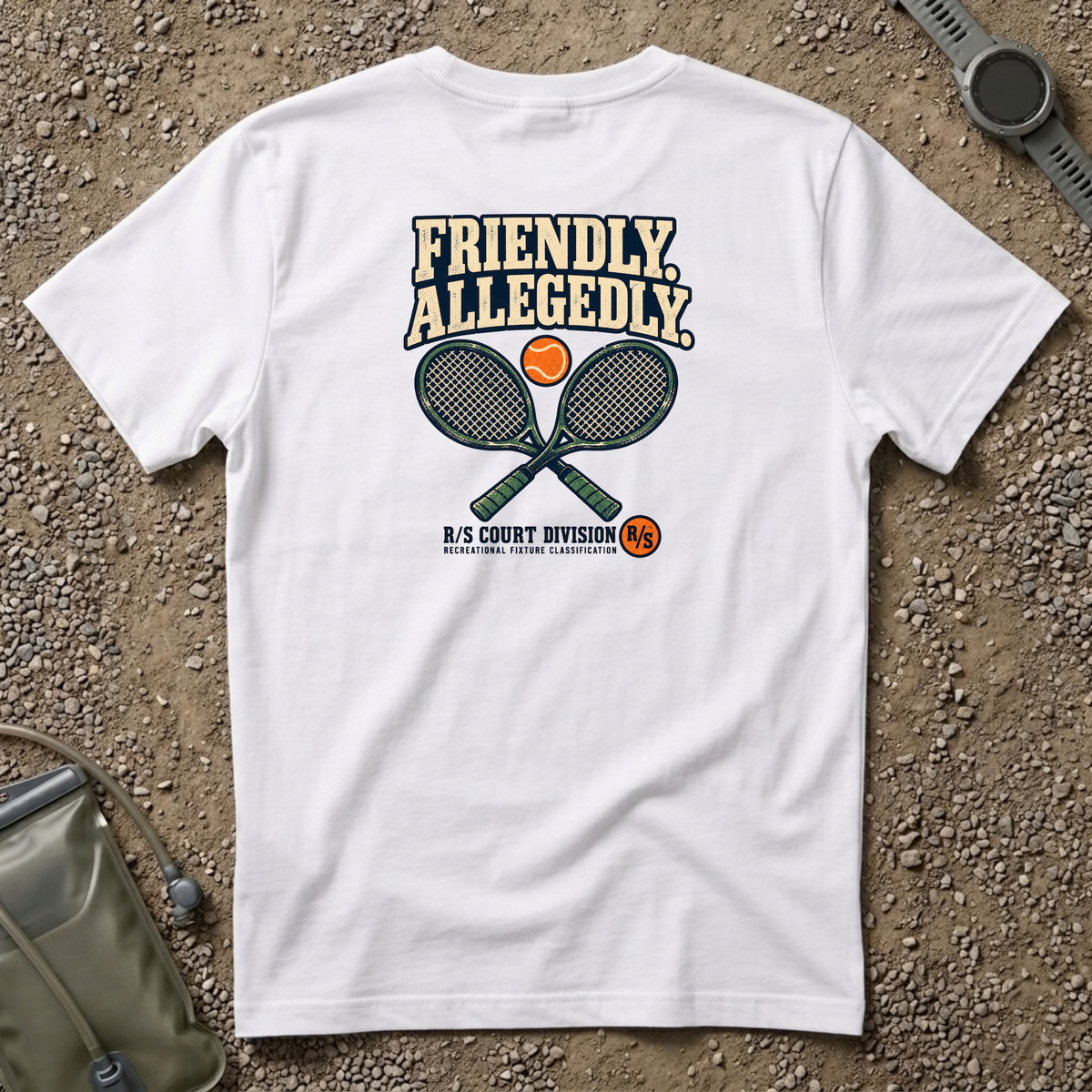 Court Division - Pickle ball - Friendly - Allegedly T-Shirt — Funny Retro Casual Tee